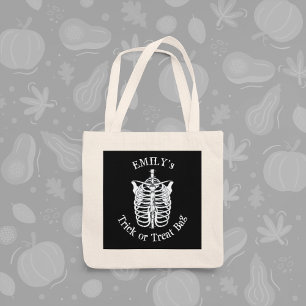 Schwarze Süßes-oder-Saures-Fledermaus-Halloween-Ty Tragetasche