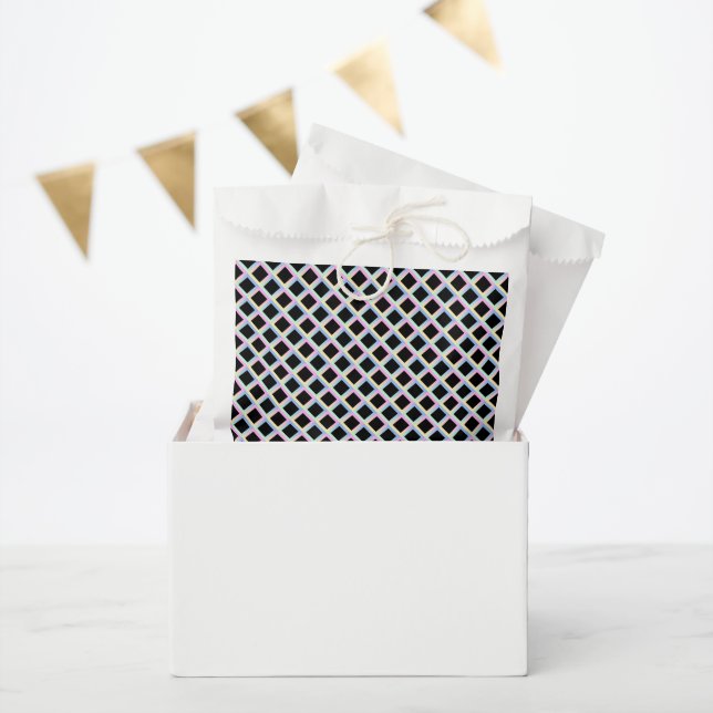 Schwarze symmetrische Diamanten mit glänzenden Rah Geschenktütchen (Party)