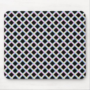 Schwarze symmetrische Diamanten mit glänzenden Rah Mousepad