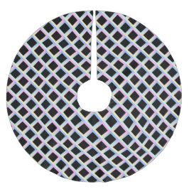 Schwarze symmetrische Diamanten mit glänzenden Rah Polyester Weihnachtsbaumdecke