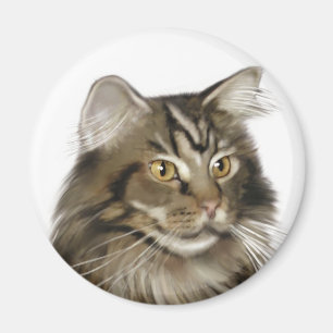 Schwarze Tabby-Maine-Waschbär-Katze Magnet