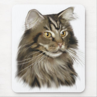 Schwarze Tabby-Maine-Waschbär-Katze Mousepad