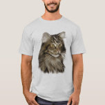 Schwarze Tabby-Maine-Waschbär-Katze T-Shirt<br><div class="desc">Der Maine-Waschbär ist der leichte Riese der Katzenwelt. Diese großen Katzen sind sehr liebevoll und genießen die Firma ihrer menschlichen Haustiere.</div>