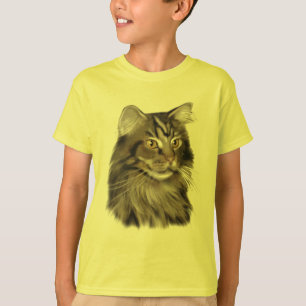 Schwarze Tabby-Maine-Waschbär-Katze T-Shirt