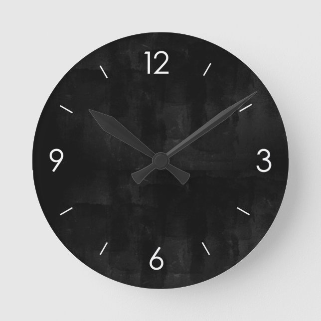 Schwarze Tafel personalisiert Runde Wanduhr (Vorderseite)