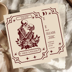 schwarze Tarot-Goth Save the Date Hochzeits-Einlad Einladung