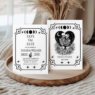 Schwarze Tarot-Goth-Save-the-Date-Hochzeits-Einlad Einladung