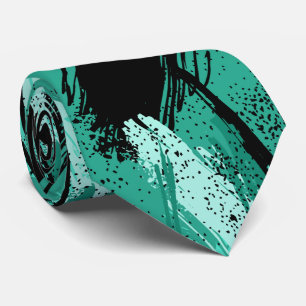 Schwarze Teal-Tarnmuster-Krawatte Krawatte