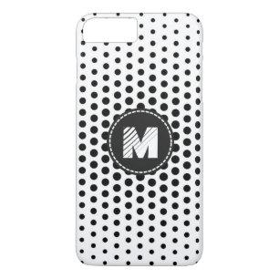 Schwarze Techno Dots Modernes Monogramm Case-Mate iPhone Hülle