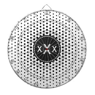 Schwarze Techno Dots Modernes Monogramm Dartscheibe