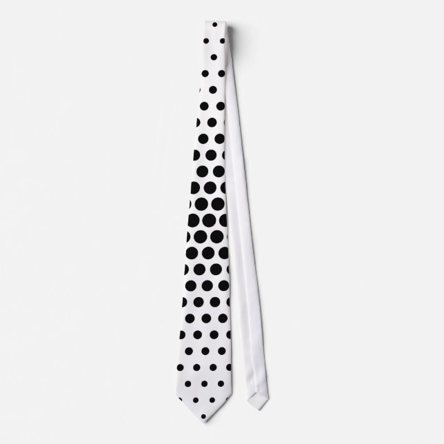 Schwarze Techno Dots Modernes Muster Krawatte (Vorderseite)