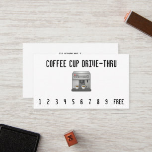 Schwarze Text-Espresso-Maschine Antrieb-Durch Treuekarte