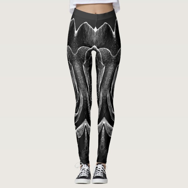 Schwarze texturierte "Ratti_Creative_Arts"-Legging Leggings (Vorderseite)