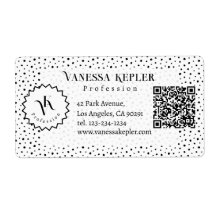 Schwarze Tinte Polka-Punkt Monogramm Minimalistisc