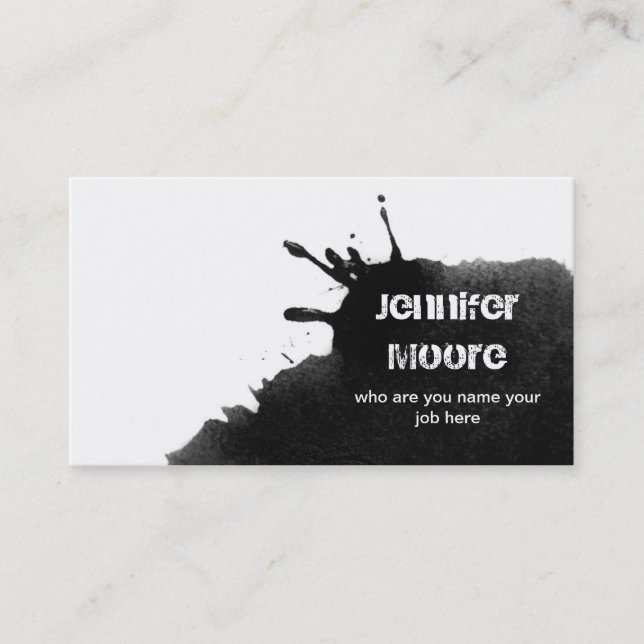 schwarze Tinten-Visitenkarte Visitenkarte (Vorderseite)