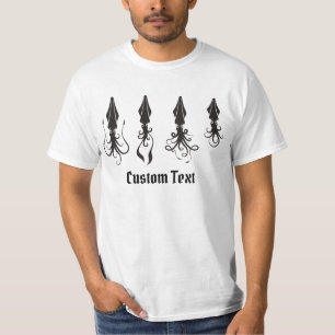 Schwarze Tintenfisch-Icons T-Shirt