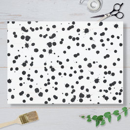 Schwarze Tintenkleckse Seidenpapier