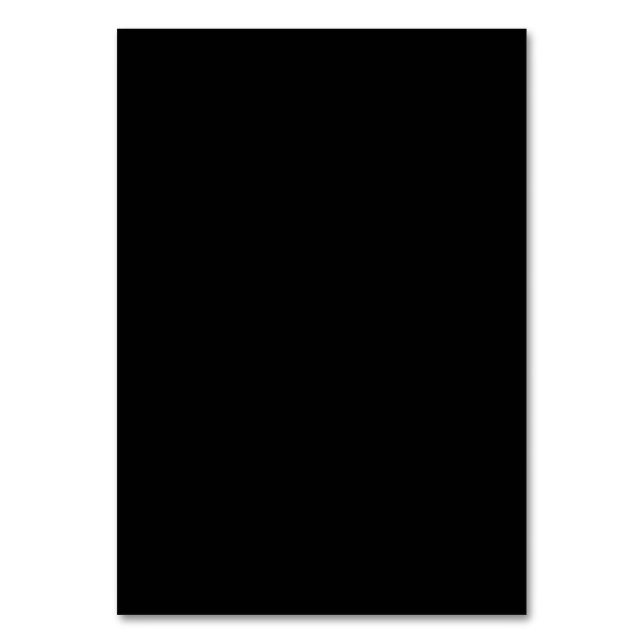 Schwarze Tischkarte Tischnummer (Vorderseite)