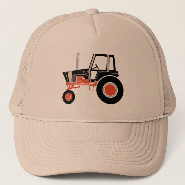 Schwarze Traktor Mütze (Vorderseite)