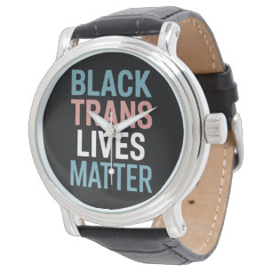 Schwarze Trans-LGBTQ-Unterstützung Lebt wichtig Tr Armbanduhr