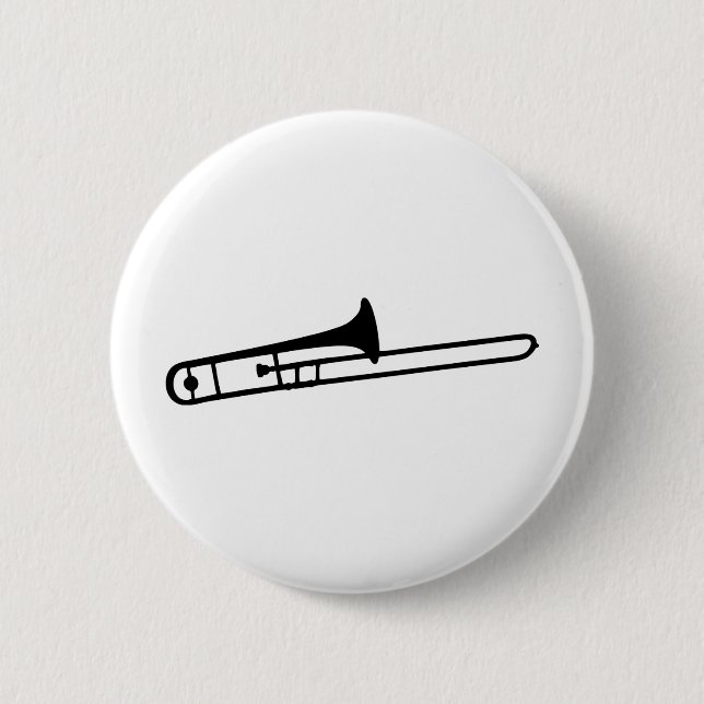 schwarze Tromboneinstrumentikone Button (Vorderseite)