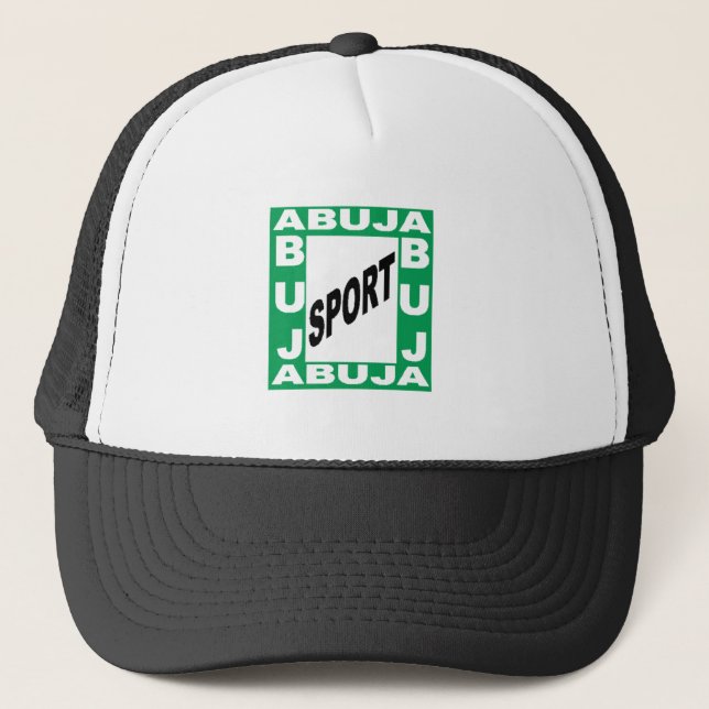 Schwarze Trucker-Mütze ABUJA SPORT Truckerkappe (Vorderseite)