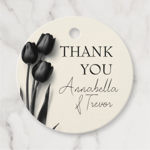 Schwarze Tulpen Gothic Florale Hochzeit Geschenkanhänger