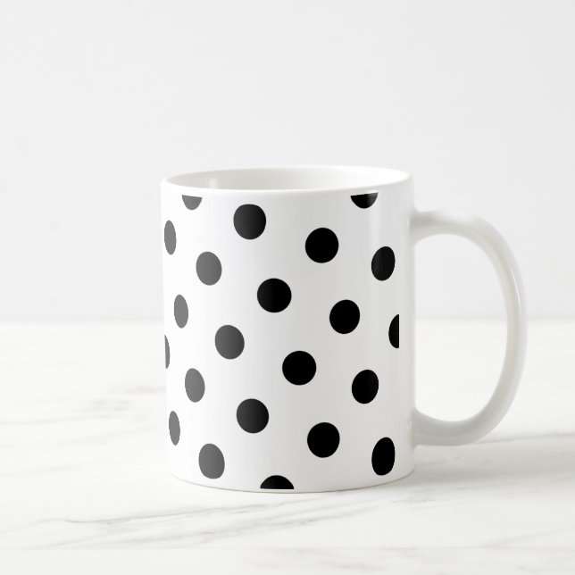 Schwarze Tupfen Kaffeetasse (Rechts)