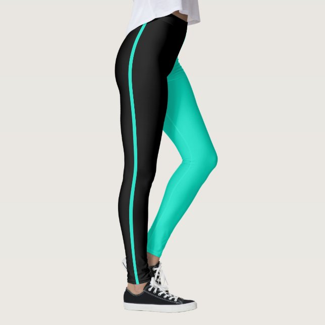 Schwarze türkisfarbene Leggings Augen (Rechts)
