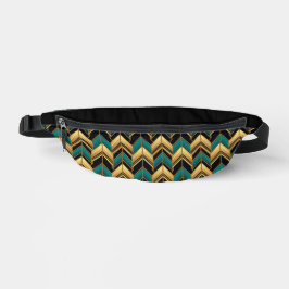 SCHWARZE TURQUOISE GOLD ART DECO-MUSTER BAUCHTASCHE