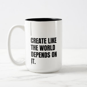 Schwarze Typografie Minimalistische Künstler Schöp Zweifarbige Tasse