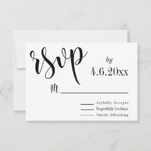 Schwarze Typografie mit Bokeh-Hintergrund, elegant RSVP Karte