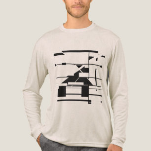 Schwarze U-Bahn-Karte Geometrisches abstraktes Lab Tri-Blend Shirt