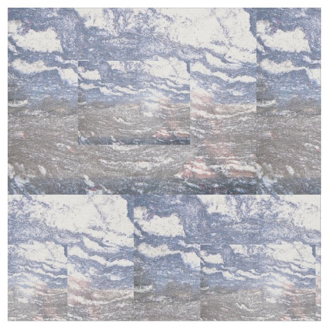 Schwarze u. blaue Marmorbaumwolle Stoff (Nahaufnahme)