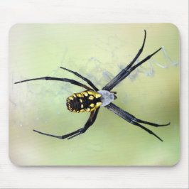 Schwarze u. gelbe Argiope-Garten-Spinne Mousepad