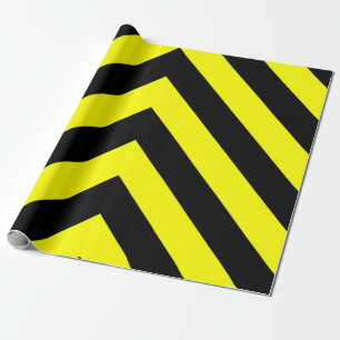 Schwarze u. gelbe Linien Muster Geschenkpapier