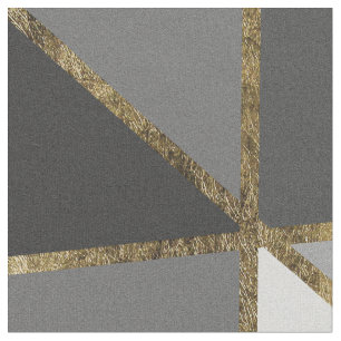 Schwarze u. graue moderne Geo-Golddreiecke Stoff