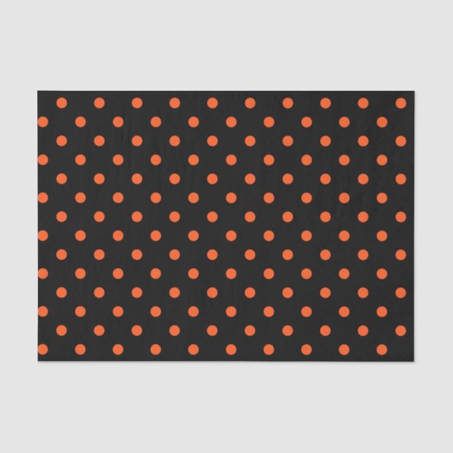 Schwarze u. orange Tupfen Seidenpapier (Vorderseite)
