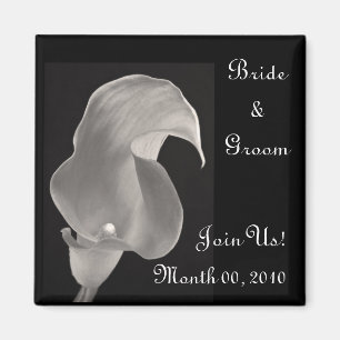 Schwarze u. weiße Calla-Lilie Magnet