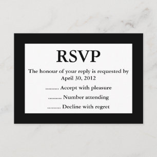 Schwarze u. weiße Ereignis-Antwort, UAWG oder RSVP Karte