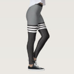 Schwarze u. weiße gestreifte Sport-Leggings Leggings<br><div class="desc">Sportliche und moderne grafische Leggings für jede Anlässe</div>