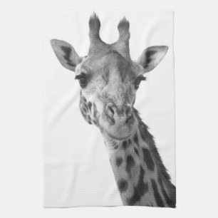 Schwarze u. weiße Giraffe Handtuch