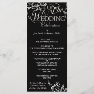 Schwarze u. weiße Hochzeitsprogramme Programm