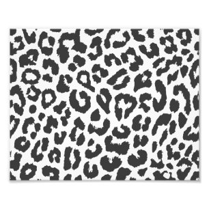 Schwarze u. weiße Leopard-Druck-Tierhaut-Muster Fotodruck