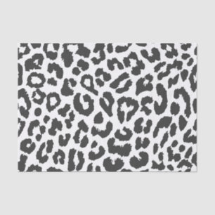Schwarze u. weiße Leopard-Druck-Tierhaut-Muster Seidenpapier