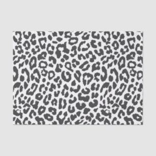 Schwarze u. weiße Leopard-Druck-Tierhaut-Muster Seidenpapier