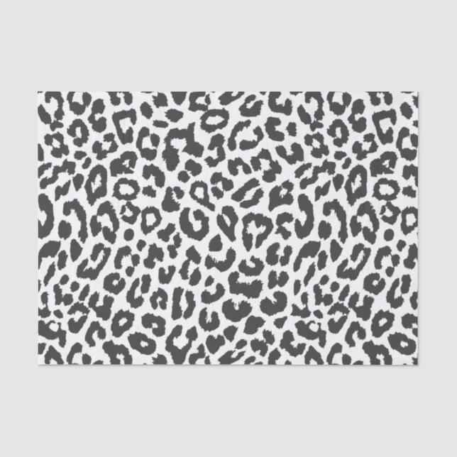 Schwarze u. weiße Leopard-Druck-Tierhaut-Muster Seidenpapier (Vorderseite)