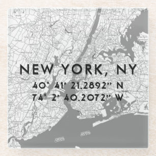 Schwarze u. weiße New- York Glasuntersetzer