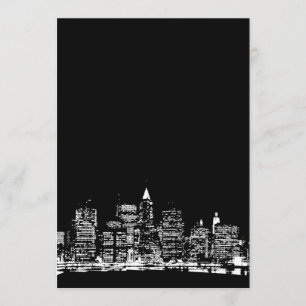 Schwarze u. weiße New- Yorkeinladung Einladung