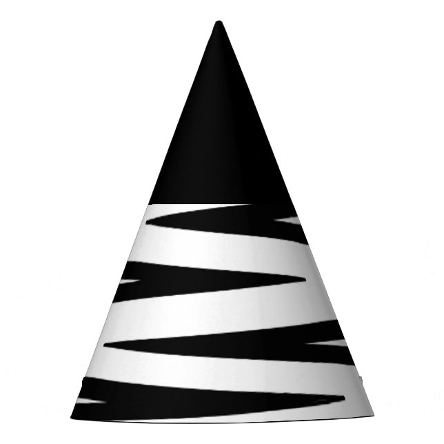Schwarze u. weiße Party-Hüte Partyhütchen (Vorderseite)